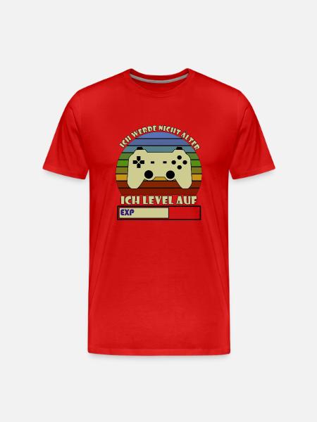 Level Up - Männer Premium Bio T-Shirt - Rot