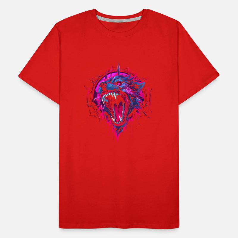 Synthwave Wolf Men's Premium Organic T-Shirt