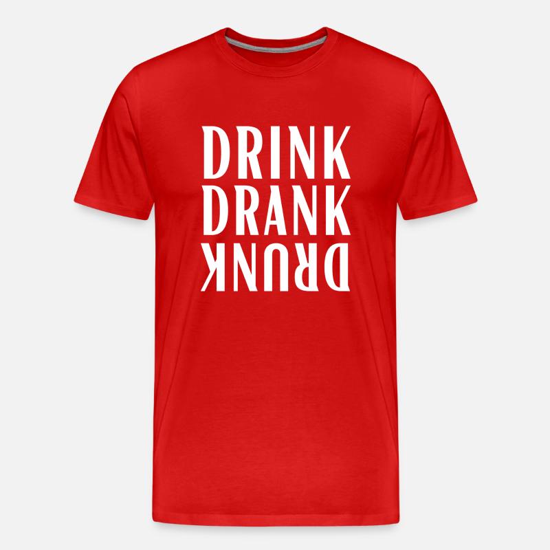 Drink Drank Drunk - Männer Premium Bio T-Shirt - Rot