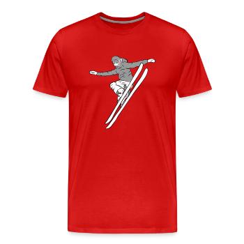 Ski Freestyle 13 - Männer Premium Bio T-Shirt - Rot - Vorne - Damien (186cm)
