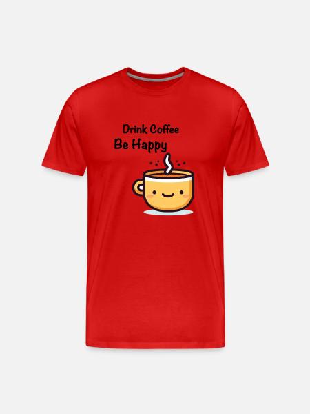 Drink Coffee - Men's Premium Organic T-Shirt - red
