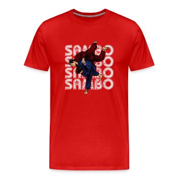 Sambo Autodéfense URSS Arts martiaux - T-shirt bio Premium Homme - rouge - Devant - Damien (186cm)