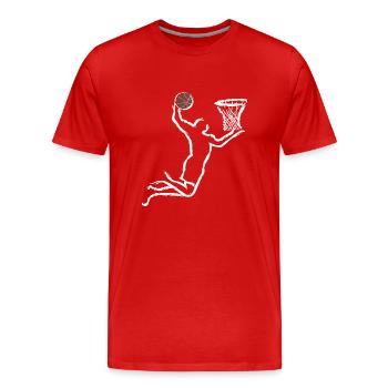 Basket ball player - Men's Premium Organic T-Shirt - red - Front - Damien (186cm)