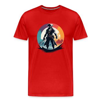 Piraten-Kapitän - Männer Premium Bio T-Shirt - Rot - Vorne - Damien (186cm)