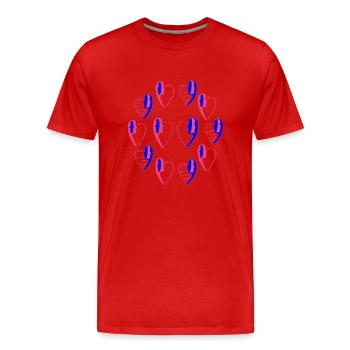 Broche d'amour. - T-shirt bio Premium Homme - rouge - Devant - Damien (186cm)