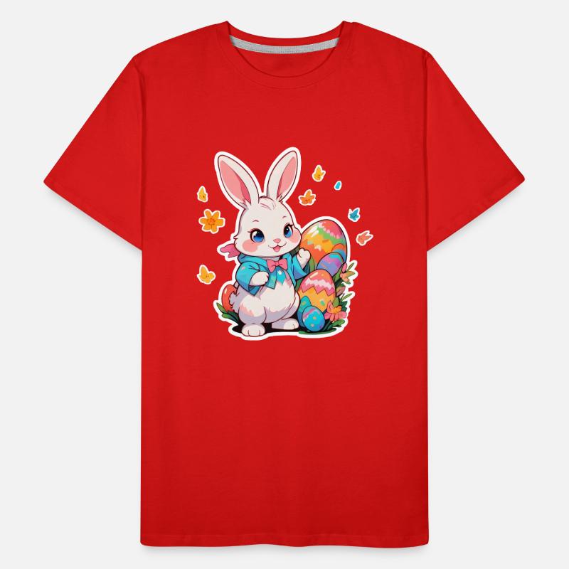 Easter Bunny with Multiple Eggs Men's Premium Organic T-Shirt