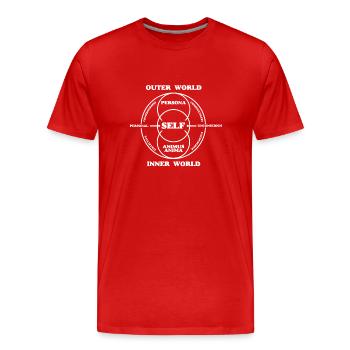 Carl Jung Selbst-Ich-Schattenmodell - Jungsche Theorie - Männer Premium Bio T-Shirt - Rot - Vorne - Damien (186cm)