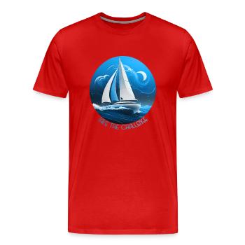 Take the challenge - Men's Premium Organic T-Shirt - red - Front - Damien (186cm)