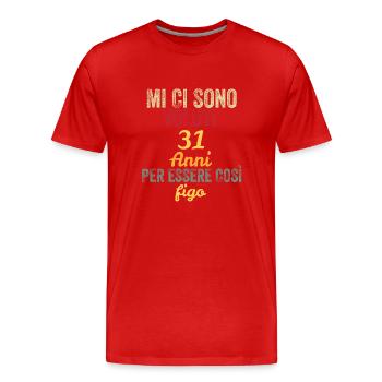 31st Birthday - Men's Premium Organic T-Shirt - red - Front - Damien (186cm)