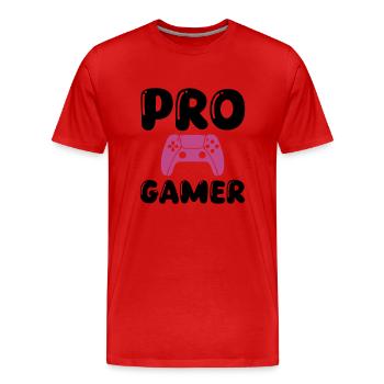 Pro Gamer 1 - Men's Premium Organic T-Shirt - red - Front - Damien (186cm)