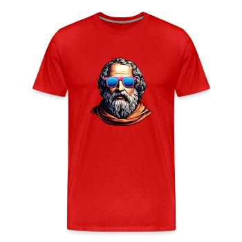Retro Philosopher Bust - Men's Premium Organic T-Shirt - red - Front - Damien (186cm)
