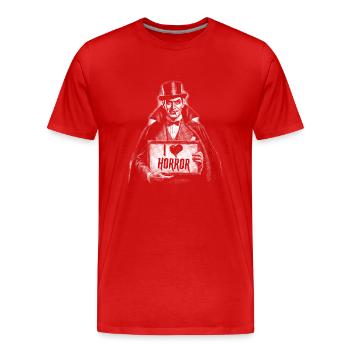 Graf Dracula Ich liebe Horror Sarkastisch - Männer Premium Bio T-Shirt - Rot - Vorne - Damien (186cm)