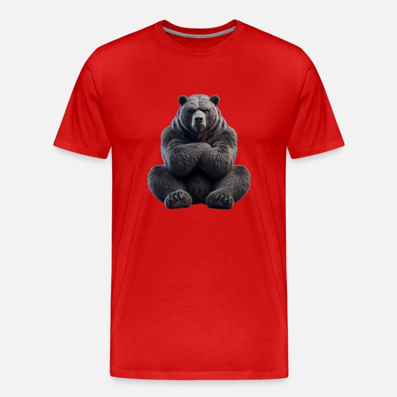 Bär grimmig 1 - Männer Premium Bio T-Shirt - Rot