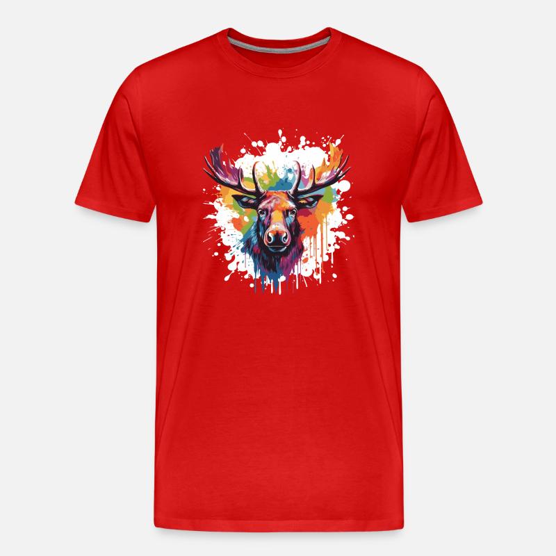 Elch - Männer Premium Bio T-Shirt - Rot