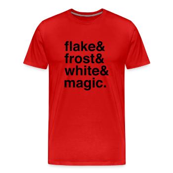 Flocons de neige et merveille hivernale blanche givrée - T-shirt bio Premium Homme - rouge - Devant - Damien (186cm)