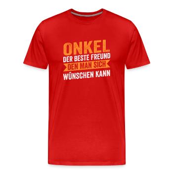 Oncle - T-shirt bio Premium Homme - rouge - Devant - Damien (186cm)