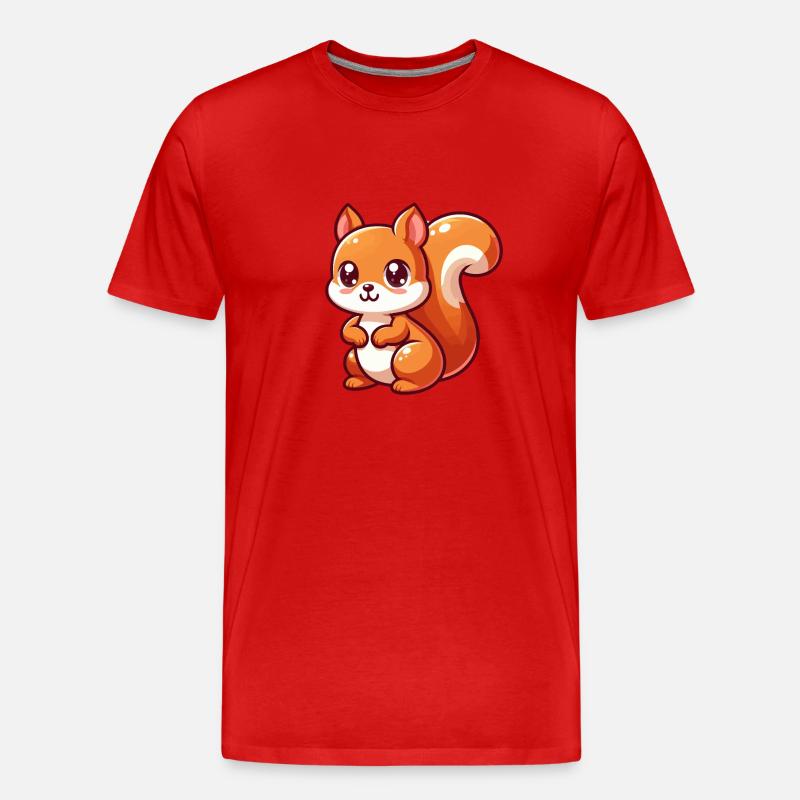 Kawaii Eichhörnchen - Männer Premium Bio T-Shirt - Rot