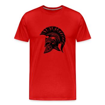 Casque Spartiate - T-shirt bio Premium Homme - rouge - Devant - Damien (186cm)