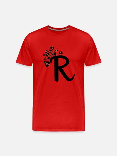 Patrón de leopardo letra r - Camiseta orgánica premium hombre - rojo