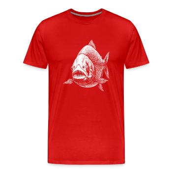 Piranhas - Men's Premium Organic T-Shirt - red - Front - Damien (186cm)