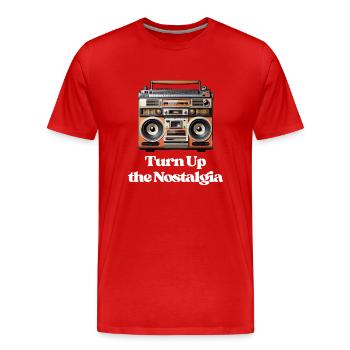 Turn Up the Nostalgia - Men's Premium Organic T-Shirt - red - Front - Damien (186cm)
