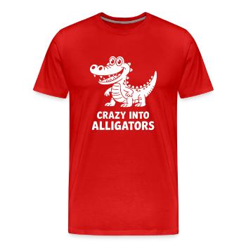 Niedliche Alligator-Alligatoren - Männer Premium Bio T-Shirt - Rot - Vorne - Damien (186cm)