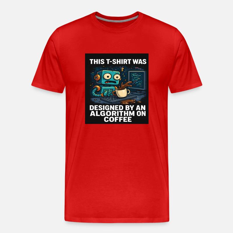 Algorithm on coffe 1 - Men's Premium Organic T-Shirt - red