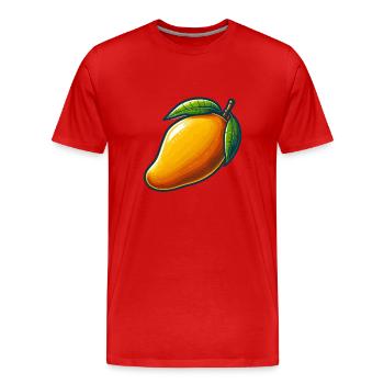 Mango, exotic fruit - Men's Premium Organic T-Shirt - red - Front - Damien (186cm)