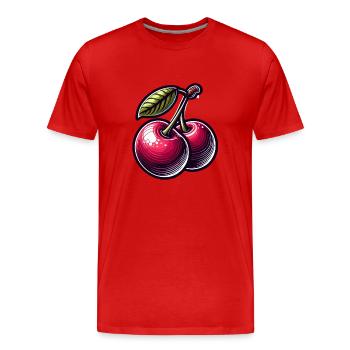 Cerises passion - T-shirt bio Premium Homme - rouge - Devant - Damien (186cm)