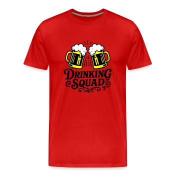 Boire de la bière Squad - T-shirt bio Premium Homme - rouge - Devant - Damien (186cm)