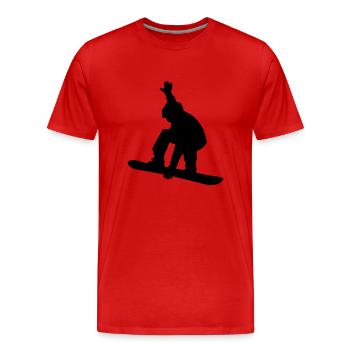 snowboard - T-shirt bio Premium Homme - rouge - Devant - Damien (186cm)