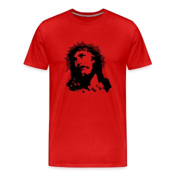 Jesus - T-shirt bio Premium Homme - rouge - Devant - Damien (186cm)
