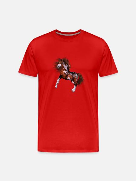 Native Horse - Men's Premium Organic T-Shirt - red