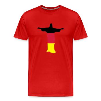Jesus Rio dreifarbig - Männer Premium Bio T-Shirt - Rot - Vorne - Damien (186cm)