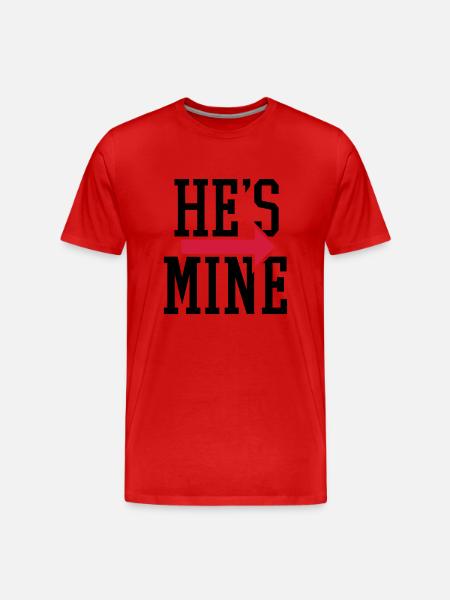 he_is_mine_1_f2 - Männer Premium Bio T-Shirt - Rot