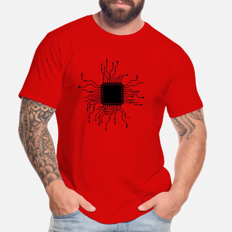 processor cpu wires wire cabling computer Men's Premium Organic T-Shirt