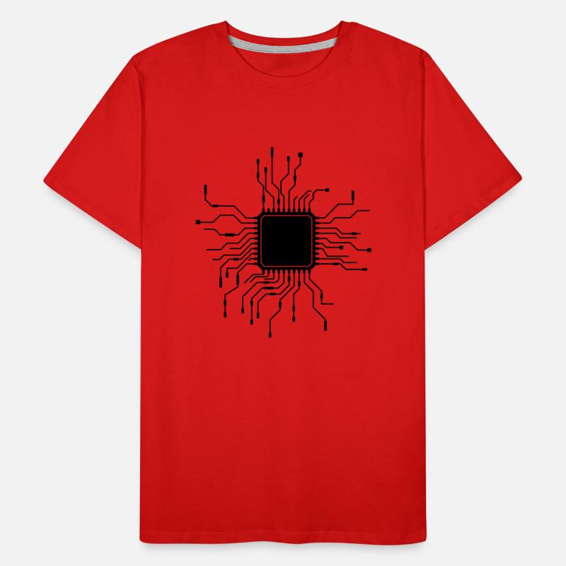 processor cpu wires wire cabling computer Men's Premium Organic T-Shirt
