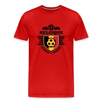 Belgium (Belgique) coat of arms - Men's Premium Organic T-Shirt - red - Front - Damien (186cm)