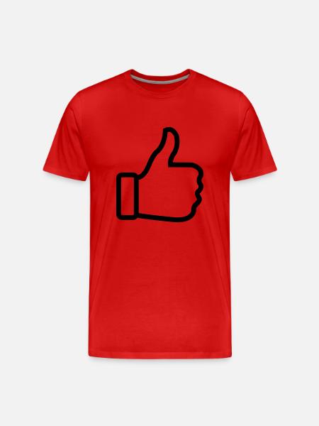 thumbs_up - Männer Premium Bio T-Shirt - Rot