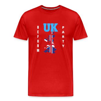 UK Reform Party - Men's Premium Organic T-Shirt - red - Front - Damien (186cm)