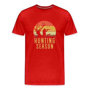 Hunting Season Grandpa Hunting Deer - Männer Premium Bio T-Shirt - Rot - Vorne - Damien (186cm)