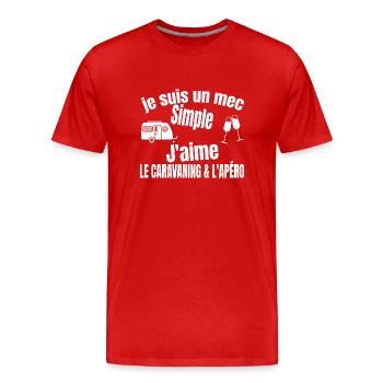 caravaning et apero - T-shirt bio Premium Homme - rouge - Devant - Damien (186cm)
