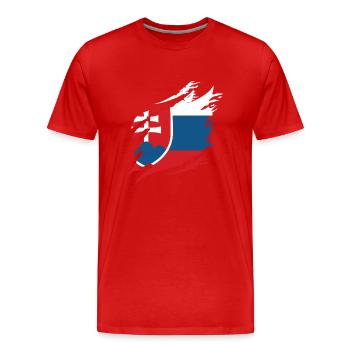 Slowakei Flagge Vintage Slowakische Fahne Heimat - Männer Premium Bio T-Shirt - Rot - Vorne - Damien (186cm)