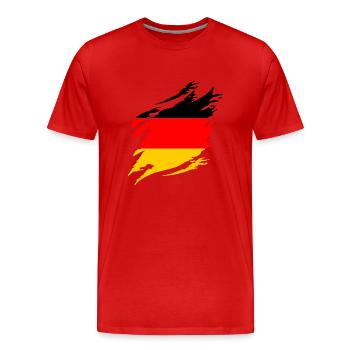 Drapeau allemand Drapeau allemand Utilisé Look Home - T-shirt bio Premium Homme - rouge - Devant - Damien (186cm)