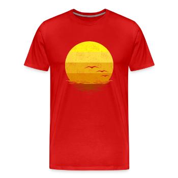 Sunset - Men's Premium Organic T-Shirt - red - Front - Damien (186cm)