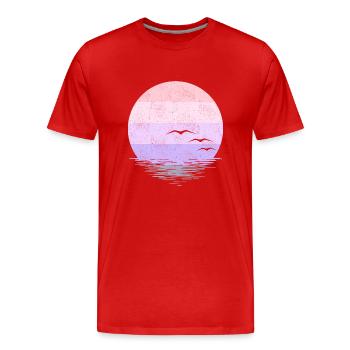 Sunset - Men's Premium Organic T-Shirt - red - Front - Damien (186cm)