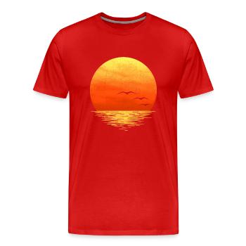 Sunset - Men's Premium Organic T-Shirt - red - Front - Damien (186cm)
