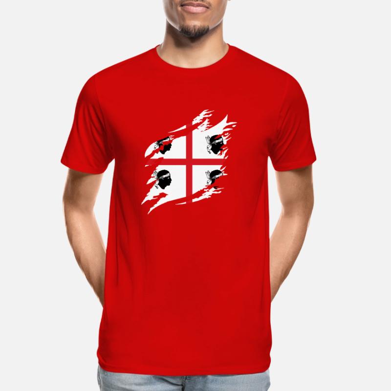 Drapeau de la Sardaigne Drapeau sarde Drapeau de la Sardaigne T-shirt bio Premium Homme