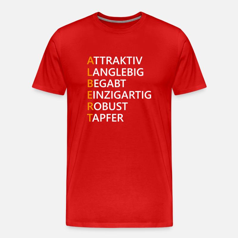 Name Albert Geschenk - Männer Premium Bio T-Shirt - Rot