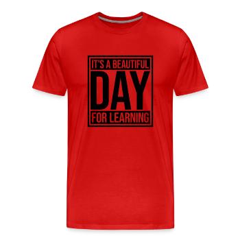 belle journée pour apprendre - T-shirt bio Premium Homme - rouge - Devant - Damien (186cm)